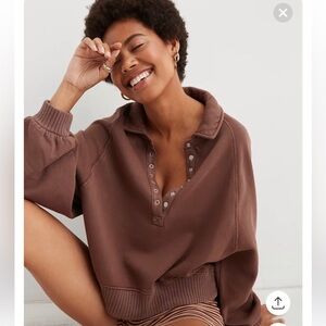 Aerie Quarter Snap Button Sweater